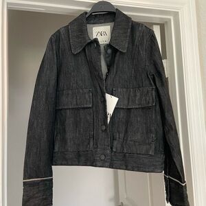 ZARA Black Denim Jacket for Women